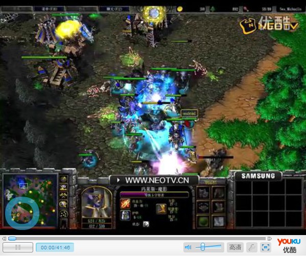 三星WCG上海0811 war3 李钦洋 vs 唐涌辰